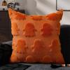 imageDFXSZ Halloween Pillow Covers 16x16 inch Set of 2 Beige Skeletont Halloween Decorations Soft Plush Faux Fur Wool Couch Cushion Case for Chair Sofa Bedroom Living Room Home Decor PTK04C16Orangeghost