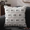 imageDFXSZ Halloween Pillow Covers 16x16 inch Set of 2 Beige Skeletont Halloween Decorations Soft Plush Faux Fur Wool Couch Cushion Case for Chair Sofa Bedroom Living Room Home Decor PTK04C16White Black Ghost