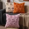 imageDFXSZ Halloween Pillow Covers 16x16 inch Set of 2 Beige Skeletont Halloween Decorations Soft Plush Faux Fur Wool Couch Cushion Case for Chair Sofa Bedroom Living Room Home Decor PTK04C16Orange Ghost