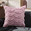 imageDFXSZ Halloween Pillow Covers 18x18 inch Set of 2 Beige Bat with Black Eyes Throw Pillow Cases Soft Plush Faux Fur Wool Couch Cushion Case for Chair Sofa Bedroom Living Room Home Decor PTK059A18Pink