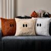 imageDFXSZ Halloween Pillow Covers 18x18 inch Set of 2 Black Eyes Beige Ghost Throw Pillow Cases Soft Plush Faux Fur Wool Couch Cushion Case for Chair Sofa Bedroom Living Room Home Decor PTK058B18Rust