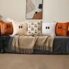 imageDFXSZ Halloween Pillow Covers 18x18 inch Set of 2 Black Eyes Beige Ghost Throw Pillow Cases Soft Plush Faux Fur Wool Couch Cushion Case for Chair Sofa Bedroom Living Room Home Decor PTK058B18Orange