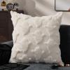 imageDFXSZ Halloween Pillow Covers 18x18 inch Set of 2 Black Eyes Beige Ghost Throw Pillow Cases Soft Plush Faux Fur Wool Couch Cushion Case for Chair Sofa Bedroom Living Room Home Decor PTK058B18White Ghost