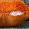 imageDFXSZ Halloween Pillow Covers 18x18 inch Set of 2 Black Eyes Beige Ghost Throw Pillow Cases Soft Plush Faux Fur Wool Couch Cushion Case for Chair Sofa Bedroom Living Room Home Decor PTK058B18Orange