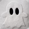 imageDFXSZ Halloween Pillow Covers 18x18 inch Set of 2 Black Eyes Beige Ghost Throw Pillow Cases Soft Plush Faux Fur Wool Couch Cushion Case for Chair Sofa Bedroom Living Room Home Decor PTK058B18Cream White