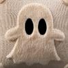 imageDFXSZ Halloween Pillow Covers 18x18 inch Set of 2 Black Eyes Beige Ghost Throw Pillow Cases Soft Plush Faux Fur Wool Couch Cushion Case for Chair Sofa Bedroom Living Room Home Decor PTK058B18Beige