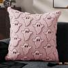 imageDFXSZ Halloween Pillow Covers 18x18 inch Set of 2 Black Eyes White Ghost Throw Pillow Cases Soft Plush Faux Fur Wool Couch Cushion Case for Chair Sofa Bedroom Living Room Home Decor PTK056A18Pink