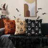 imageDFXSZ Halloween Pillow Covers 18x18 inch Set of 2 Black Eyes White Ghost Throw Pillow Cases Soft Plush Faux Fur Wool Couch Cushion Case for Chair Sofa Bedroom Living Room Home Decor PTK056A18Blackrust Pumpkins