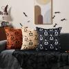 imageDFXSZ Halloween Pillow Covers 18x18 inch Set of 2 Black Eyes White Ghost Throw Pillow Cases Soft Plush Faux Fur Wool Couch Cushion Case for Chair Sofa Bedroom Living Room Home Decor PTK056A18Blackwhite Pumpkins