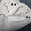 imageDFXSZ Halloween Pillow Covers 18x18 inch Set of 2 Black Eyes White Ghost Throw Pillow Cases Soft Plush Faux Fur Wool Couch Cushion Case for Chair Sofa Bedroom Living Room Home Decor PTK056A18White