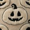 imageDFXSZ Halloween Pillow Covers 18x18 inch Set of 2 Black Eyes White Ghost Throw Pillow Cases Soft Plush Faux Fur Wool Couch Cushion Case for Chair Sofa Bedroom Living Room Home Decor PTK056A18Blackbeige Pumpkins