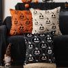 imageDFXSZ Halloween Pillow Covers 18x18 inch Set of 2 Black Eyes White Ghost Throw Pillow Cases Soft Plush Faux Fur Wool Couch Cushion Case for Chair Sofa Bedroom Living Room Home Decor PTK056A18Blackwhite Pumpkins