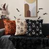 imageDFXSZ Halloween Pillow Covers 18x18 inch Set of 2 Black Eyes White Ghost Throw Pillow Cases Soft Plush Faux Fur Wool Couch Cushion Case for Chair Sofa Bedroom Living Room Home Decor PTK056A18Blackbeige Pumpkins