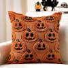 imageDFXSZ Halloween Pillow Covers 18x18 inch Set of 2 Black Eyes White Ghost Throw Pillow Cases Soft Plush Faux Fur Wool Couch Cushion Case for Chair Sofa Bedroom Living Room Home Decor PTK056A18Blackrust Pumpkins