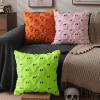 imageDFXSZ Halloween Pillow Covers 18x18 inch Set of 2 Black Ghost Throw Pillow Cases Soft Plush Faux Fur Wool Couch Cushion Case for Chair Sofa Bedroom Living Room Home Decor PTK03F18Green