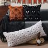 imageDFXSZ Halloween Pillow Covers 18x18 inch Set of 2 Black Ghost Throw Pillow Cases Soft Plush Faux Fur Wool Couch Cushion Case for Chair Sofa Bedroom Living Room Home Decor PTK03F18White Black