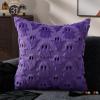 imageDFXSZ Halloween Pillow Covers 18x18 inch Set of 2 Black Ghost Throw Pillow Cases Soft Plush Faux Fur Wool Couch Cushion Case for Chair Sofa Bedroom Living Room Home Decor PTK03F18Purple