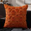 imageDFXSZ Halloween Pillow Covers 18x18 inch Set of 2 Black Ghost Throw Pillow Cases Soft Plush Faux Fur Wool Couch Cushion Case for Chair Sofa Bedroom Living Room Home Decor PTK03F18Orange Black Ghost