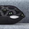 imageDFXSZ Halloween Pillow Covers 18x18 inch Set of 2 Black Ghost Throw Pillow Cases Soft Plush Faux Fur Wool Couch Cushion Case for Chair Sofa Bedroom Living Room Home Decor PTK03F18Black