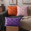 imageDFXSZ Halloween Pillow Covers 18x18 inch Set of 2 Black Ghost Throw Pillow Cases Soft Plush Faux Fur Wool Couch Cushion Case for Chair Sofa Bedroom Living Room Home Decor PTK03F18Purple