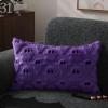 imageDFXSZ Halloween Pillow Covers 18x18 inch Set of 2 Black Ghost Throw Pillow Cases Soft Plush Faux Fur Wool Couch Cushion Case for Chair Sofa Bedroom Living Room Home Decor PTK03F18Purple