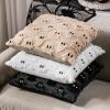 imageDFXSZ Halloween Pillow Covers 18x18 inch Set of 2 Black Ghost Throw Pillow Cases Soft Plush Faux Fur Wool Couch Cushion Case for Chair Sofa Bedroom Living Room Home Decor PTK03F18Beige