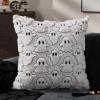 imageDFXSZ Halloween Pillow Covers 18x18 inch Set of 2 Black Ghost Throw Pillow Cases Soft Plush Faux Fur Wool Couch Cushion Case for Chair Sofa Bedroom Living Room Home Decor PTK03F18White Black Ghost
