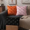 imageDFXSZ Halloween Pillow Covers 18x18 inch Set of 2 Black Ghost Throw Pillow Cases Soft Plush Faux Fur Wool Couch Cushion Case for Chair Sofa Bedroom Living Room Home Decor PTK03F18Black