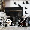 imageDFXSZ Halloween Pillow Covers 18x18 inch Set of 4 Halloween Decorations Ghost Pumpkins Bats Decor Holiday Pillow Case Farmhouse Decor for Home Sofa B107Black