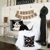 imageDFXSZ Halloween Pillow Covers 18x18 inch Set of 4 Halloween Decorations Ghost Pumpkins Bats Decor Holiday Pillow Case Farmhouse Decor for Home Sofa B107Black