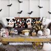 imageDFXSZ Halloween Pillow Covers 18x18 inch Set of 4 Halloween Decorations Ghost Pumpkins Bats Decor Holiday Pillow Case Farmhouse Decor for Home Sofa B107Black