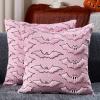 imageDFXSZ Halloween Pillow Covers 18x18 inch Set of 2 Beige Bat with Black Eyes Throw Pillow Cases Soft Plush Faux Fur Wool Couch Cushion Case for Chair Sofa Bedroom Living Room Home Decor PTK059A18Pink