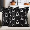 imageDFXSZ Halloween Pillow Covers 18x18 inch Set of 2 Black Eyes White Ghost Throw Pillow Cases Soft Plush Faux Fur Wool Couch Cushion Case for Chair Sofa Bedroom Living Room Home Decor PTK056A18Blackwhite Pumpkins