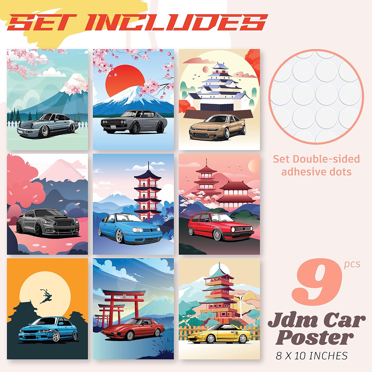 97 Decor Jdm Poster  Jdm Cars Posters for Men Jdm Car Wall Art Vintage Cars Pictures for Wall Bedroom Classic Car Art Prints Japanese Car Accessories for Boys Room Decorations 8x10 UNFRAMEDJdm