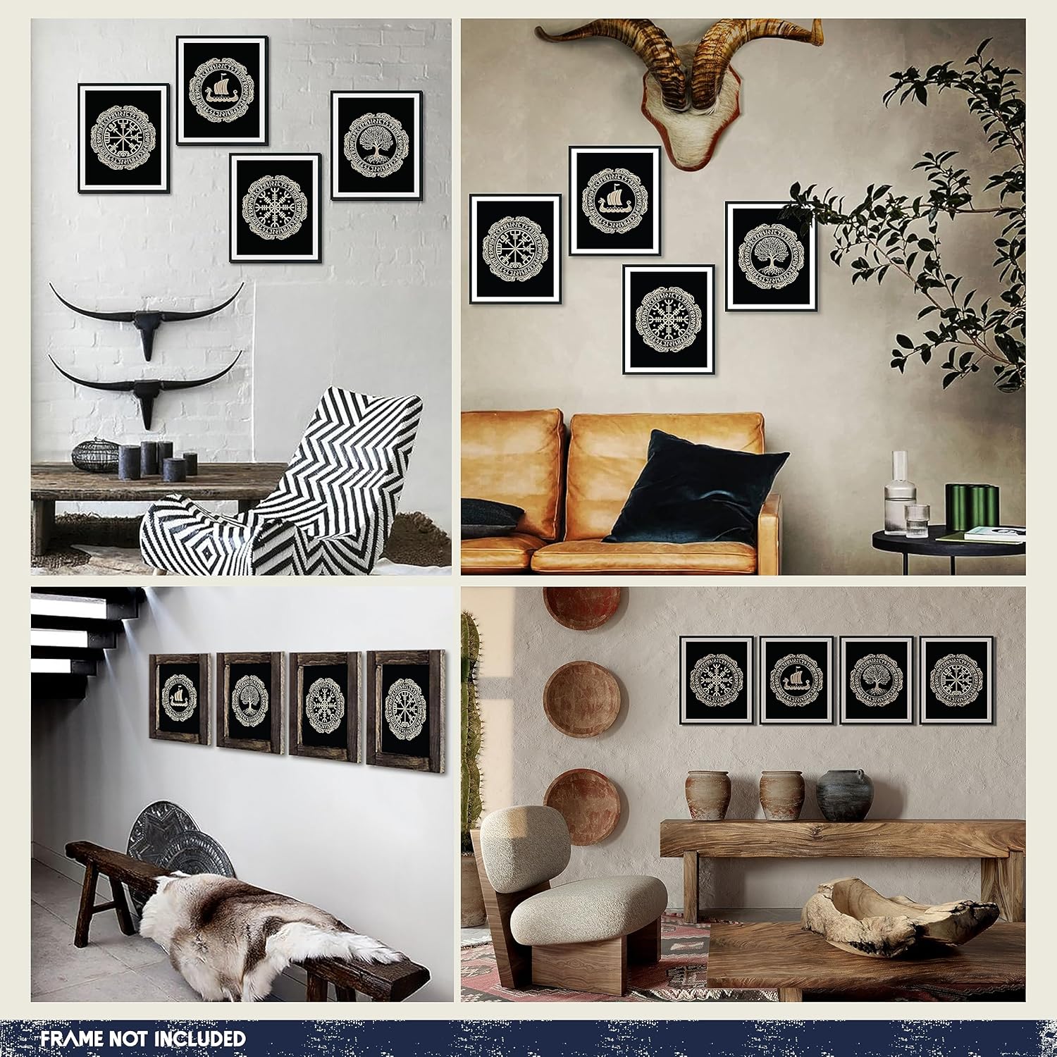 97 Decor Norse Mythology Gifts  Viking Decor for Home Viking Wall Art Vikings Poster Norse Rune Symbol Norse Pagan Decorations for Men Bedroom Viking Print Vegvisir Wall Decor 8x10 UNFRAMED