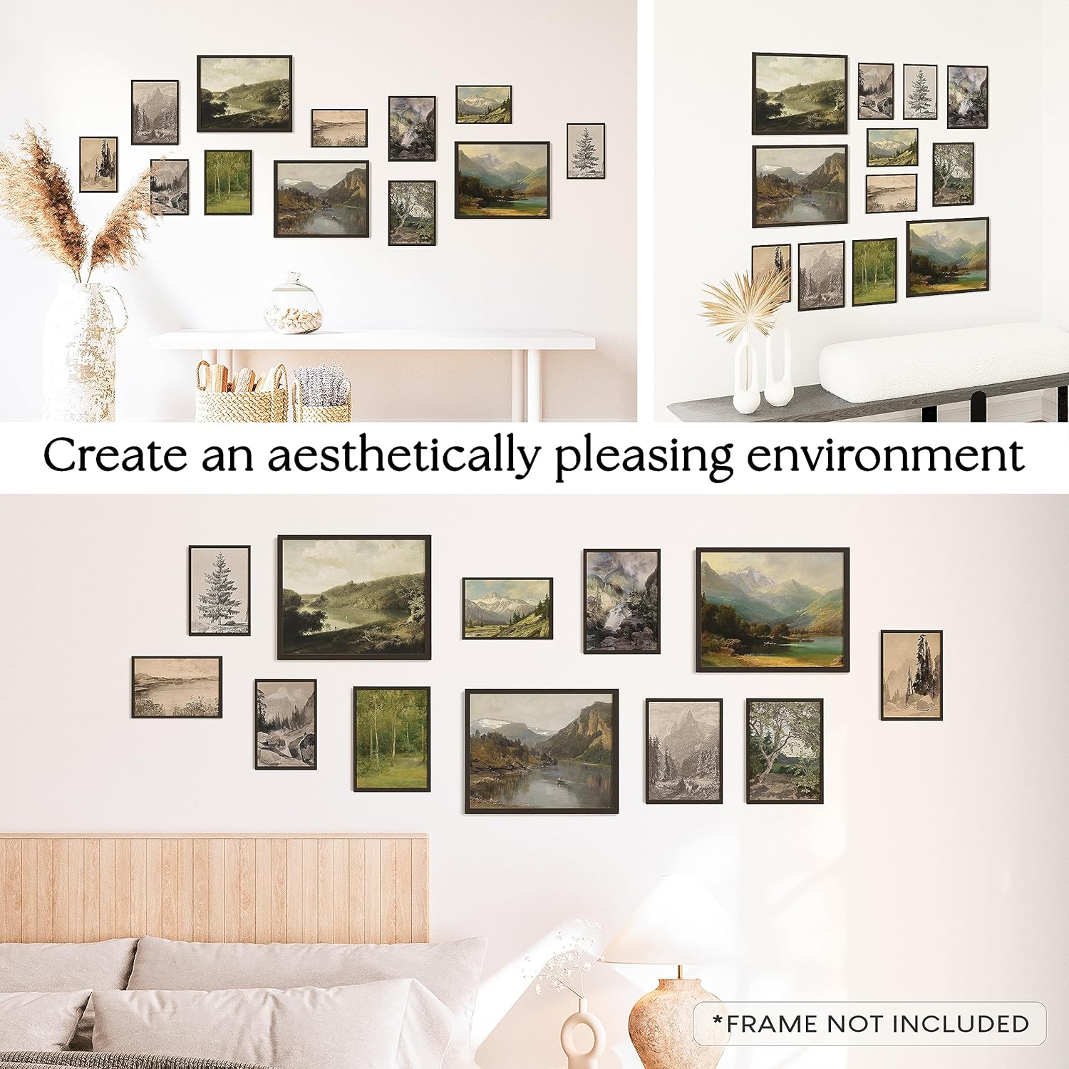 97 Decor Vintage Wall Decor  Rustic Wall Art Rustic Gallery Wall Print Vintage Art Prints French Country Nature Landscape Painting Moody Vintage Poster Picture for Bedroom UNFRAMED
