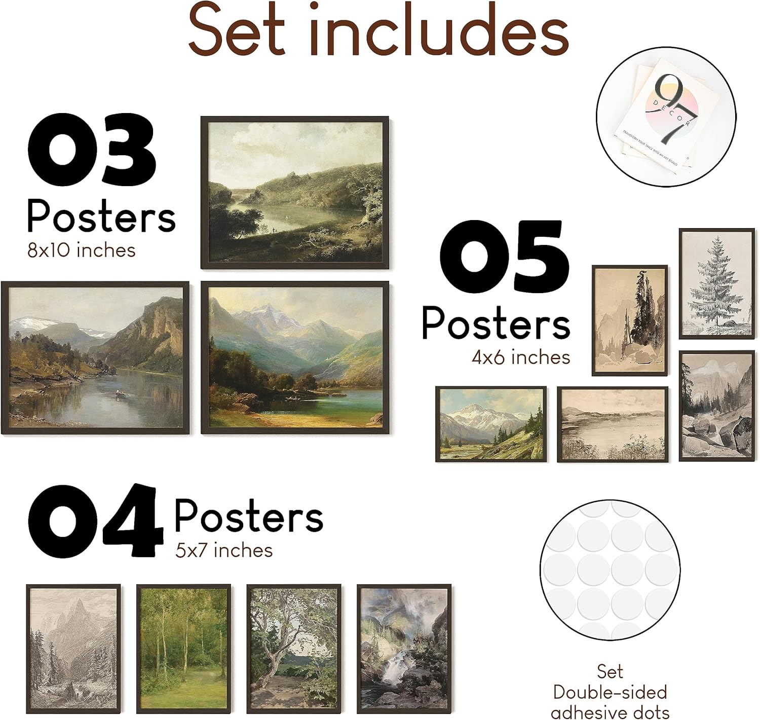 97 Decor Vintage Wall Decor  Rustic Wall Art Rustic Gallery Wall Print Vintage Art Prints French Country Nature Landscape Painting Moody Vintage Poster Picture for Bedroom UNFRAMED