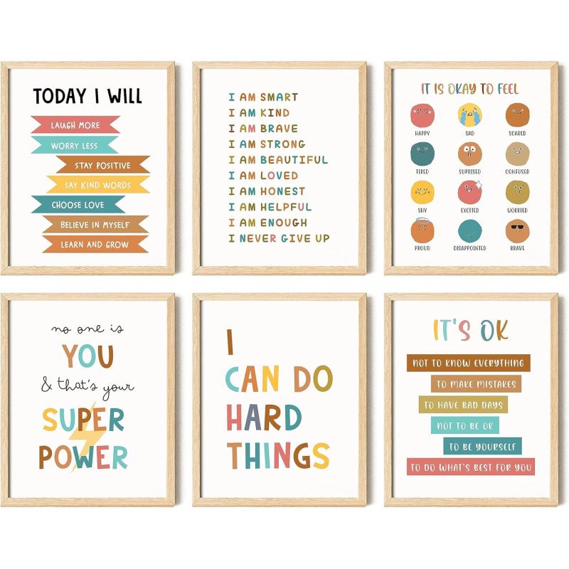 97 DECOR Kids Affirmation Wall Decor  Positive Affirmations for Kids Decor Affirmation Art Prints Nursery Pictures Colorful Inspirational Quotes Posters for Classroom Playroom Decor 8x10 UNFRAMED