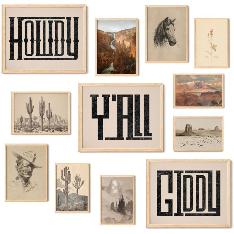 97 Decor Vintage Western Decor for Home  Boho Western Wall Decor for Bedroom Southwest Wall Collage Western Wall Art Prints Ranch Desert Aesthetic Pictures Southwestern Decor for Dorm UnframedWestern
