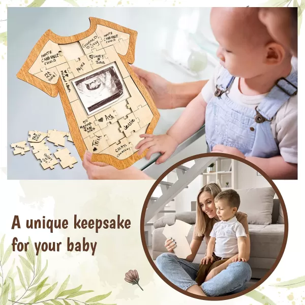97 Decor Baby Shower Guest Book Frame  Baby Shower Sign In Guest Book Baby Shower Predictions Card Onesie Puzzle Wood Guestbook Alternatives For Baby Shower Decorations