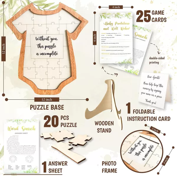 97 Decor Baby Shower Guest Book Frame  Baby Shower Sign In Guest Book Baby Shower Predictions Card Onesie Puzzle Wood Guestbook Alternatives For Baby Shower Decorations