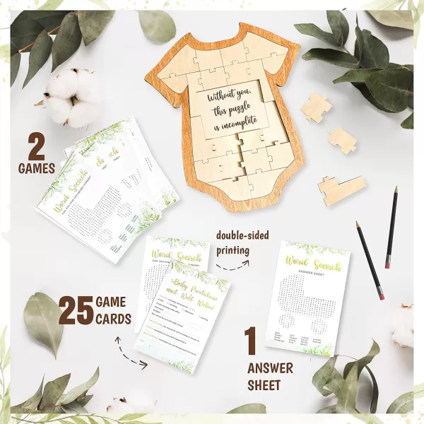 97 Decor Baby Shower Guest Book Frame  Baby Shower Sign In Guest Book Baby Shower Predictions Card Onesie Puzzle Wood Guestbook Alternatives For Baby Shower Decorations