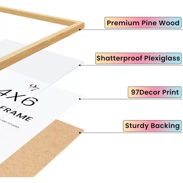 97 Decor Beige 4x6 Picture Frame With Plexiglass  4x6 Wood Frame Beige Photo Frame 4x6 For Wall Hanging