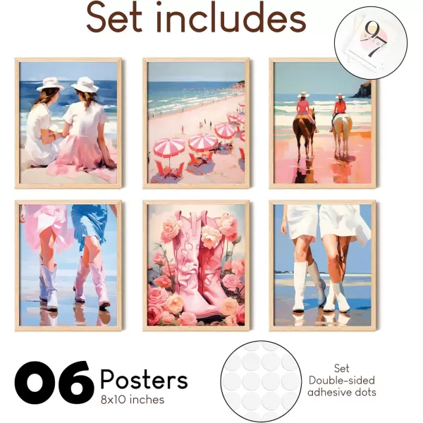 97 Decor Coastal Cowgirl Room Decor Aesthetic  Cowgirl Preppy Wall Art Pink Western Decor Trendy Cowgirl Boots Preppy Pictures Coastal Beachy Posters for Teen Girls Dorm Apartment 8x10 UNFRAMEDCoastal Granddaughter