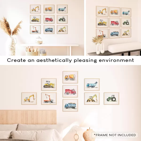97 Decor Construction Room Decor for Boys  Tractor Wall Decor Dump Truck Wall Art Construction Nursery Decor Tractor Pictures Car Vehicle Prints Transportation Posters for Kids Toddler Unframed