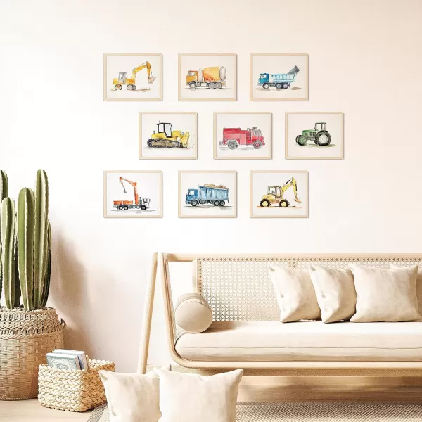 97 Decor Construction Room Decor for Boys  Tractor Wall Decor Dump Truck Wall Art Construction Nursery Decor Tractor Pictures Car Vehicle Prints Transportation Posters for Kids Toddler Unframed
