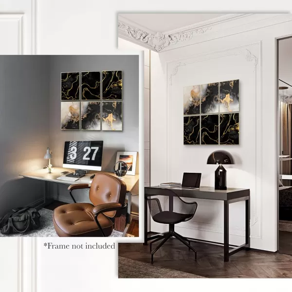 97 Decor Gold Pictures Wall Decor  Black and Gold Wall Decorations for Living Room Gold Black Wall Decor Marble Wall Decor Abstract Gold Marble Art Wall Decor Home Bedroom 8x10 UNFRAMEDBlack and gold