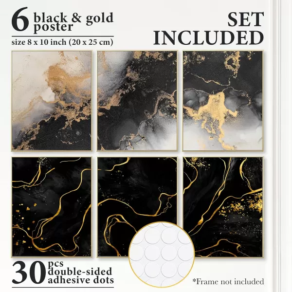 97 Decor Gold Pictures Wall Decor  Black and Gold Wall Decorations for Living Room Gold Black Wall Decor Marble Wall Decor Abstract Gold Marble Art Wall Decor Home Bedroom 8x10 UNFRAMEDBlack and gold