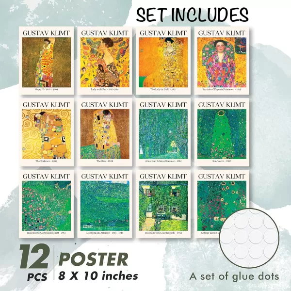 97 Decor Gustav Klimt Wall Art Posters  Gustav Klimt Kiss Poster Lady With Fan Gustav Klimt Sunflower Painting Fine Art Prints Klimt Picture Set Classic Nouveau Artwork Decorations 8x10 UNFRAMEDGustav Klimt