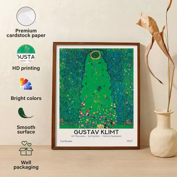 97 Decor Gustav Klimt Wall Art Prints  Gustav Klimt Poster Art Nouveau Decor Famous Painting Prints Botanical Nature Wall Art Green Artwork Landscape Sunflower Pictures for Home 8x10 UNFRAMEDGustav Klimt